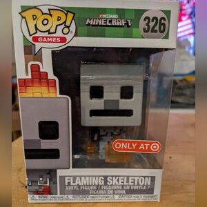 Funko Pop! Games Minecraft Flaming Skeleton #326 Target Exclusive vinyl figure.